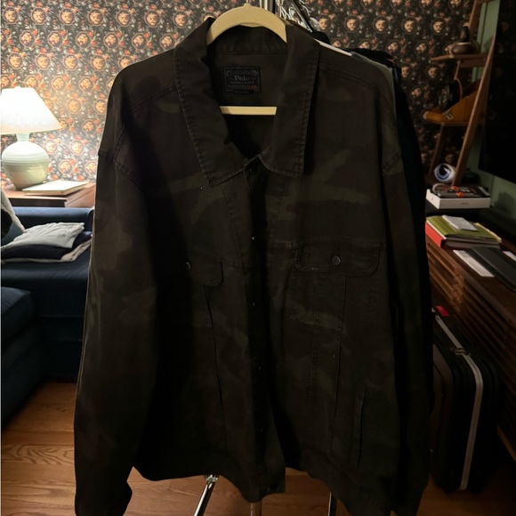 Polo Dark Camo Jean Denim Jacket 4XB - Picture 1 of 3